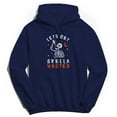 thumbnail image 1 of Halloween Skella Wasted Graphic Navy Men's Cotton Pullover Hoodie, 1 of 1