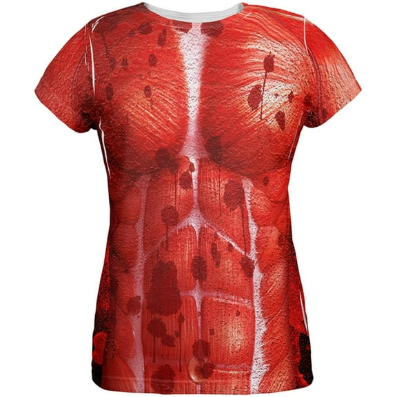 Halloween Skinned Alive Horror Movie Costume All Over Womens T Shirt Multi 2XL