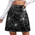 thumbnail image 1 of Halloween Skirt Spider Web Elegant Mini Skirts Summer High Waist Printed Street Style Cas, 1 of 7