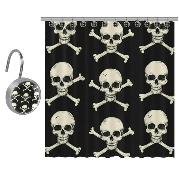Halloween Skull 1 Shower Curtain Set for Bathroom