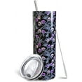 thumbnail image 1 of Halloween Skull 20oz Skinny Tumbler With Handle and Straw, Purple Gothic Skull Stainless Steel Double Walled Vacuum Insulated Cup, Holiday Gifts for Women Men, 1 of 6