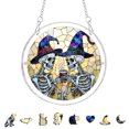 thumbnail image 1 of Halloween Skull Acrylic Puzzle Hanging Decor Set, Spooky Skeleton Ornaments for Wall Window Tree Indoor Party Blue, 1 of 6