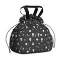 thumbnail image 1 of Halloween Skull and Bone Pattern Drawstring Lunch Bag Women - Drawstring Lunch Bag Insulated for Work Office - Stain-Resistant Large Lunchbags for Women with Multi-Pockets, 1 of 6