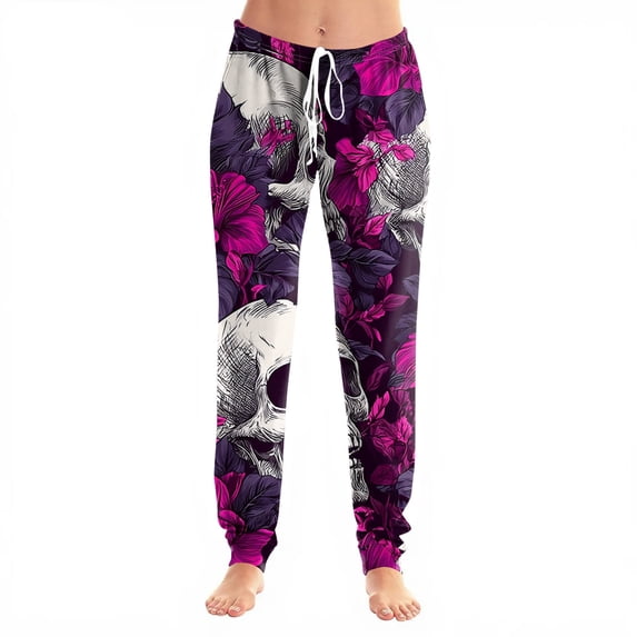 Halloween Skull Butterfly Printed Leggings for Women High Waisted Full Length Stretch Pants Gothic Casual Yoga Workout Wear