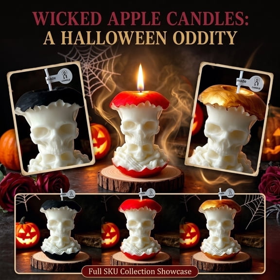 Halloween Skull Candles Ghost Scented Aroma Candles Candles Spooky Candles Gifts for Ghost Decor Home Decor Halloween Party Bedroom Room Table Decorations-Gold