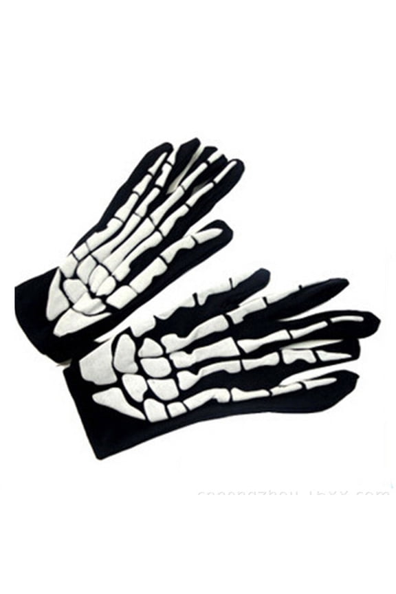 Halloween Skull Claw Bone Skeleton Goth Racing Full Gloves