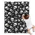 thumbnail image 1 of Halloween Skull Crossbones Pattern Blanket,Comfortable Soft Flannel Throw Blanket,All Season,Warm Lightweight Blankets for Sofa Bed Couch Living Room Chair,30"x40", 1 of 4