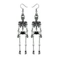 thumbnail image 1 of Halloween Skull Dangle Earrings - Jointed Skeleton Long Drop Earrings Stud Jewelry for Women Men, 1 of 8