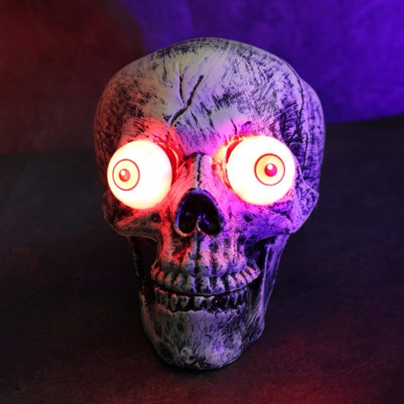 Halloween Skull Decoration, Glowing Skull Shape Decoration Desktop for Halloween Party Home Outdoor Decor Halloween Skull Lights Ghost Festival LED Skull Resin Skull Ornaments