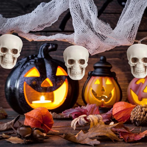 Halloween Skull Decoration, Halloween Skulls Halloween Skeletons Realistic Fake Simulation Human Skull Head Model Halloween Prop Realistic Mini Skeleton Spooky Halloween Decoration