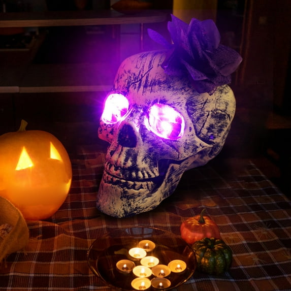 Halloween Skull Decoration, Realistic Looking Skulls Human Skeleton Head Skull for Halloween Bar Home Table Decoration