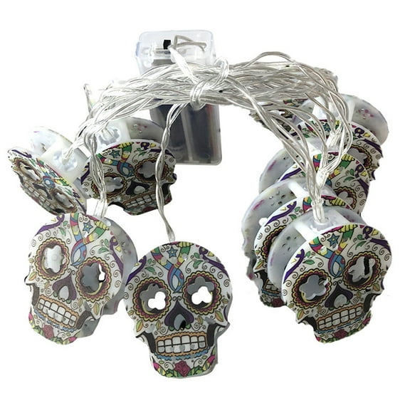 Halloween Skull Decorations Halloween Skull String Lights LED Skeleton Hanging LED Lights LED Skull String Lights for Indoor/Outdoor Home, Yard, Patio