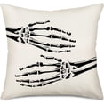 thumbnail image 1 of Halloween Skull Decorative Pillow Covers Cotton Linen Vintage Skeleton Hand Hug You Wicked Scary October 31 Halloween Home Sofa Couch Decor Throw Pillow Cases 20x20 Inch, White, 1 of 6
