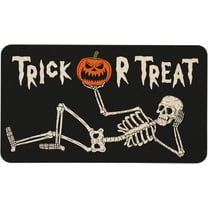 Halloween Skull Door Mat 30 X 17 Inch Trick or Treat Doormat Indoor Outdoor Entrance Floor Mat Non Slip Halloween Decor Rubber Welcome Mats