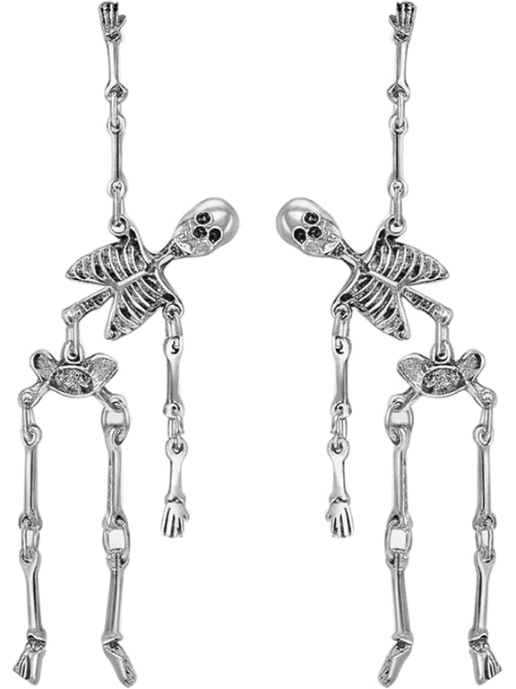 Halloween Skull Earrings for Women, Skull Earrings for Skeleton Costume Women,Spooky Gothic Vampire Punk Holiday Jewelry Gifts for Day of The Dead 1Pair