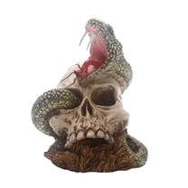 Halloween Skull Figurine Scary Snake Skull Head Creative Resin Skull Craft Ornament Halloween Decoration Prop Horror Statues Skull Skeletons Decoration