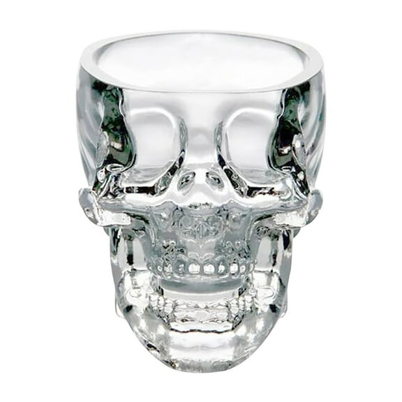 Halloween Skull Glass Cup, 100ml Skeleton Head Shaped Clear Drinking Cups, Skulls Wine Glasses for Bar Home Kitchen Table Party Decorations Gifts