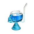 thumbnail image 1 of Halloween Skull Glass Cup Wine Glass Multipurpose Clear Skull Face Drinking Cup for Cocktail Margarita Whiskey Juice for Halloween Themed Party Decorations Gifts Blue, 1 of 9