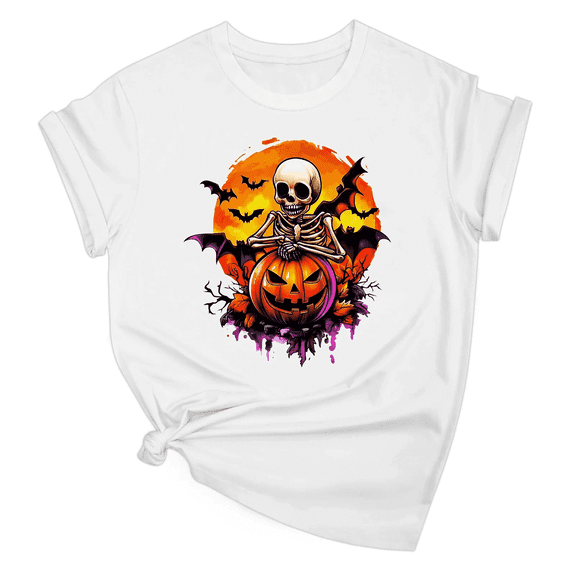 Halloween Skull Graphic Tees for Women – Scary Short Sleeve T-Shirts