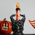 thumbnail image 1 of Halloween Skull Halloween Candelabra Decorations Indoor,Halloween Candles Holder with LED Lights for Scary House Mansion Decor,Battery Operated Timer Candlesticks for Table Home Party, 1 of 7