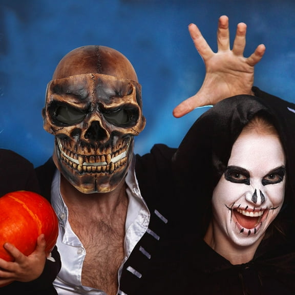 Halloween Skull Helmet Mask - Full Face Ghost Mask for Cosplay & Outdoor Sports - Breathable, Stretchable, Realistic Skull Design - Motorcycle, Skiing, Hunting - One Size Fits Adults Men & Women