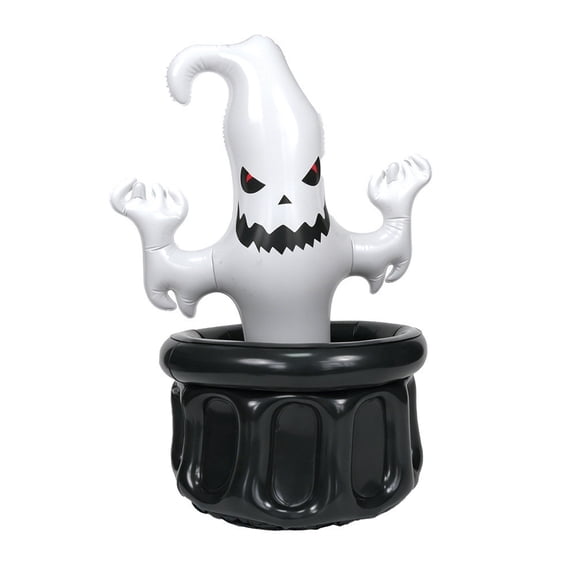 Halloween Skull Inflatable Ice Bucket, PVC Iced Beverage Cooling Bucket, Spooky Skull Drink Cooler, Horror Themed Inflatable Tub for Halloween Party Home Bar