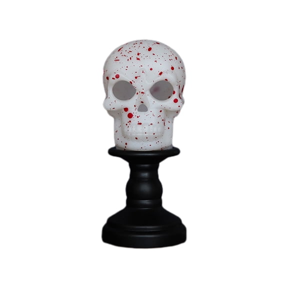 Halloween Skull LED Candlestick,Battery Operated Electronic Candle Light for Table Mantel Party Haunted House Halloween Decorative Ornament