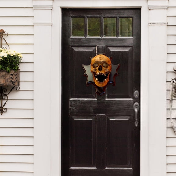 Halloween Skull Lamp Wall Sconce, Creative 3D Skeleton Head LED Night Light, Spooky Luminous Decor for Party, Porch, Yard, Bar, Horror Home Decorations, Bedside, A