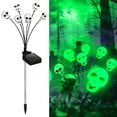 thumbnail image 1 of Halloween Skull Lights Outdoor Solar Pathway Lights with 6 Green LEDs for Garden Yard Lawn Patio Halloween Decorations, 1 of 5