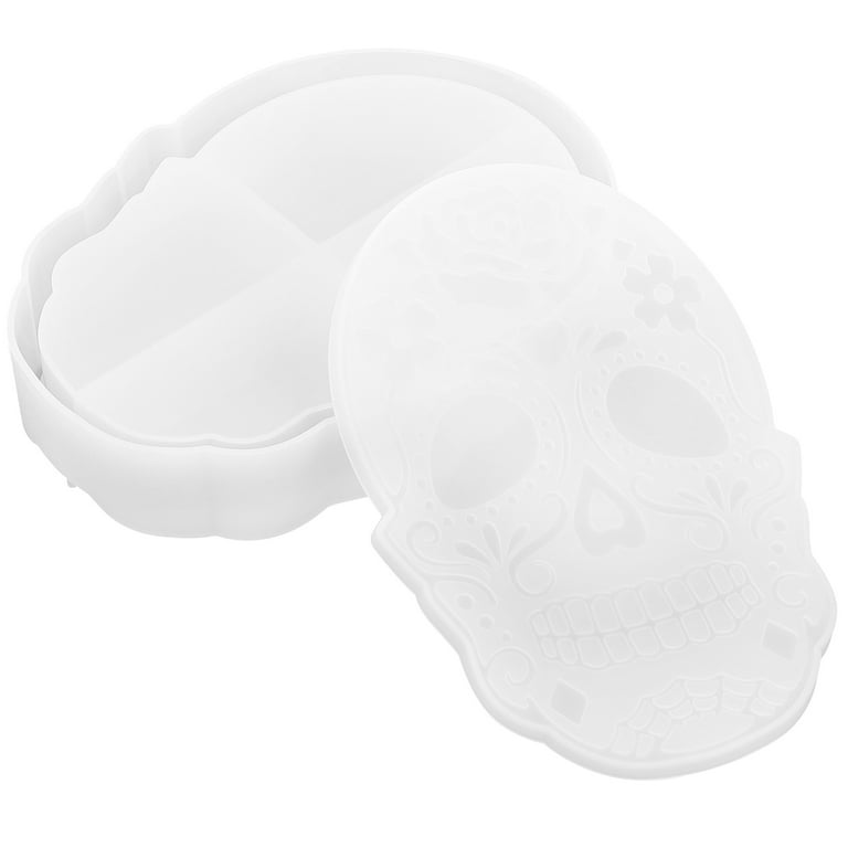 Halloween Skull Mold Silicone Skull Shape Mold Novelty Skull Modeling Box  Mold Skull Container