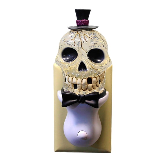 Halloween Skull Nightlight Plastic Electric Bow Tie 160222