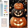 thumbnail image 1 of Halloween Skull Paint-by-Number Kit (Adult Beginners, with Frame), Flower Paint-by-Number Kit for Adults (Canvas), Easy DIY Painting Kit for Home Decoration, 16x20 Inch Unframed, 1 of 6