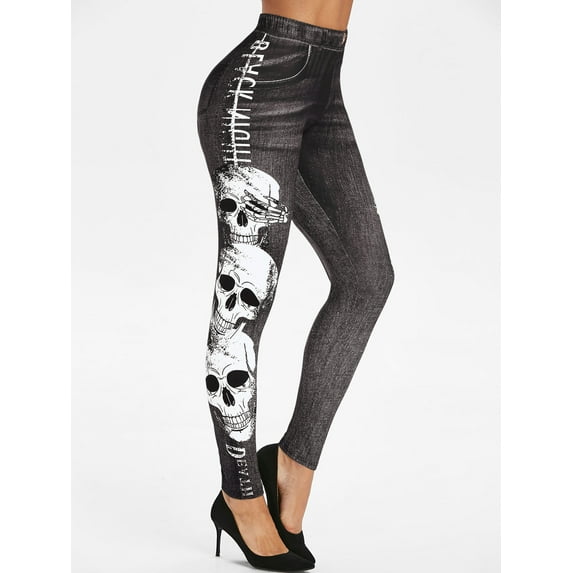Halloween Skull Print Jeggings