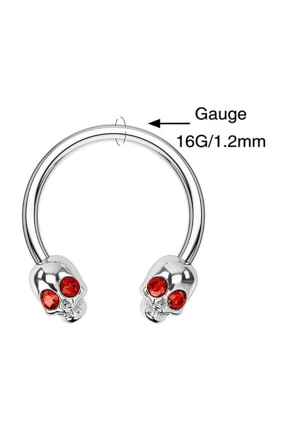 Halloween Skull Septum Ring 316L Stainless Steel 16G 10mm Body Piercing Jewelry for Women Ear Cartilage
