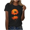 thumbnail image 1 of Halloween Skull Shirt for Women Ghost Shirt Cute Spooky Short Sleeve Tshirt Vintage Gothic Graphic Blouses Pumpkin Print Tees Casual Vacation Pullover Tops, 1 of 5