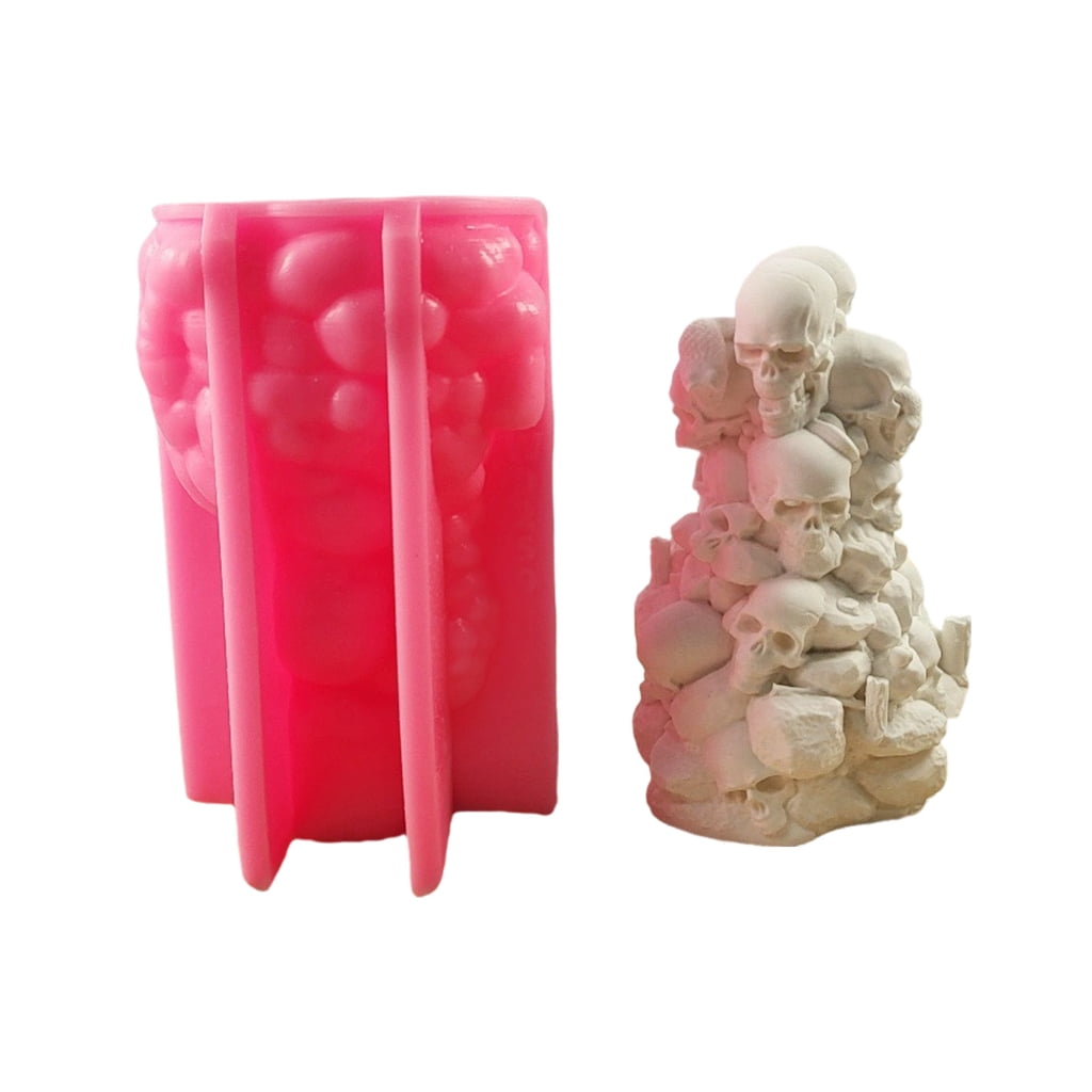Halloween Skull Fingurine Silicone Molds Fondant Chocolate Silicone Molds for Epoxy Resin, Halloween Party Decoration