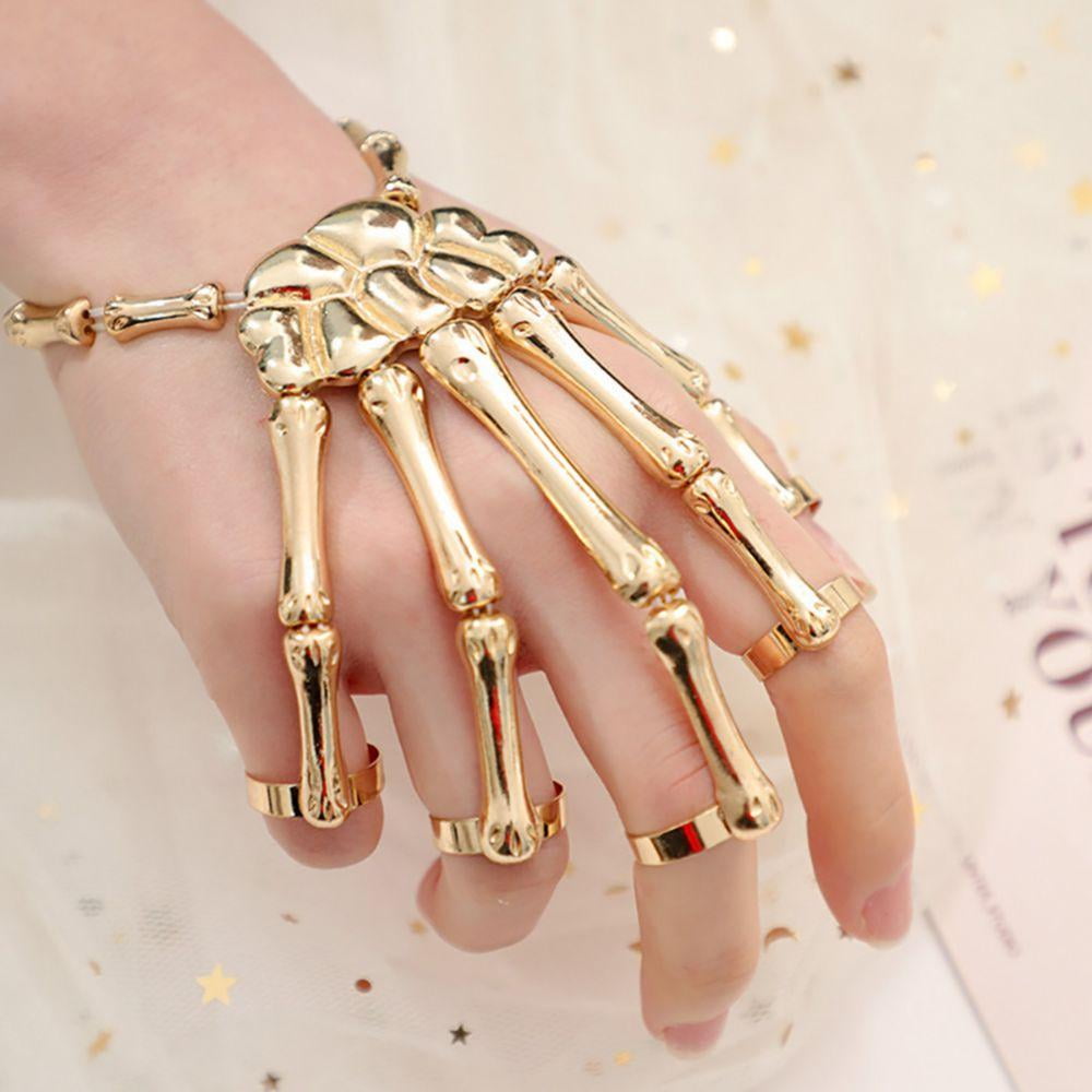 Skeleton Hand Bracelet Gothic Skull Hand Skeleton Bracelet Rings Skull  Fingers Metal Skeleton Bracelet Ring Hip Hop Street | Fruugo TR