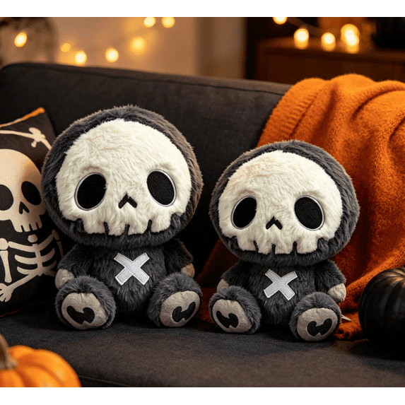 Halloween Skull Skeleton Plush Toy-7.9" Skull Plushies Prank Skeleton Stuffed Animal Toys Halloween Plush Decor Birthday Gifts for Adults