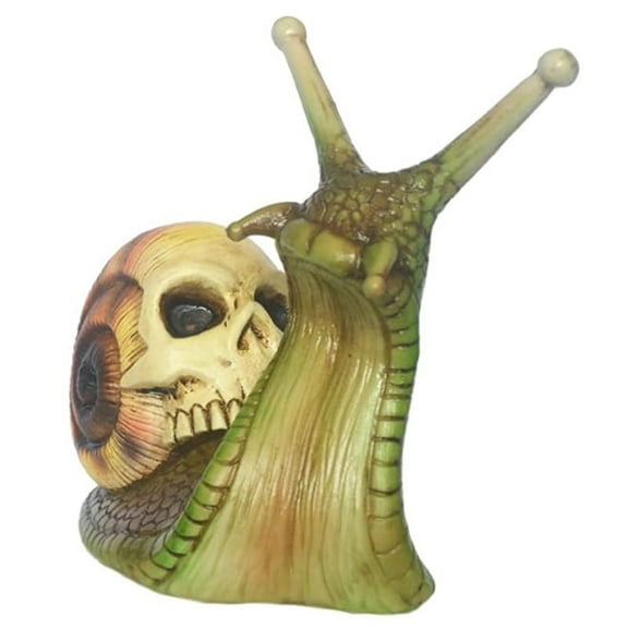 Halloween Skull Snail, Skull Sculpture, Home Decor Resin Crafts Outdoor Yard Decoration Skull Art Sc Green Resin