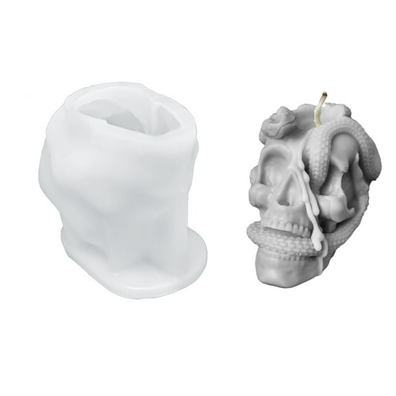 Halloween Skull Snake Resin Casting Molds - Silicone Mold for Candle Making & Home Decor