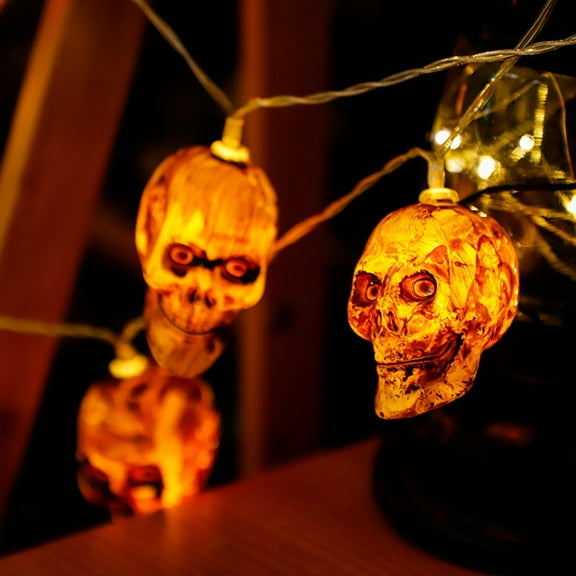Halloween Skull String Lights 20Ft Outdoor Halloween Decorations 40 LED Skeleton Lights for Indoor Party Window Patio Bedroom Decor