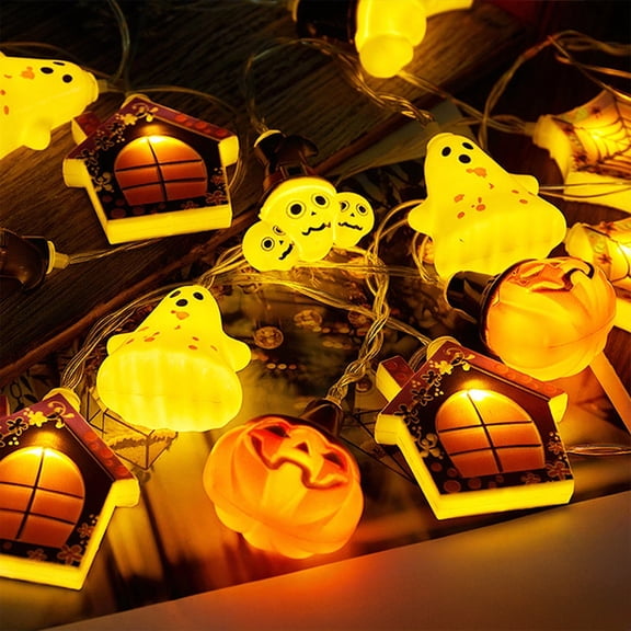 Halloween Skull String Lights – Luminous Horror Decorative Lights for Indoor & Outdoor Use, Battery Powered Hanging Skull Lamps for Party, Bar & Haunted House Decor