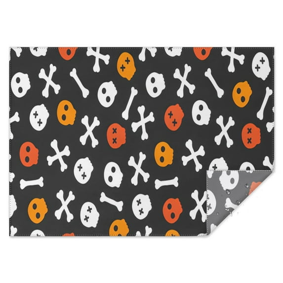 Halloween Skull Table Cloth Waterproof Spillproof Tablecolths Table Covers Pumpkin Spooky Rectangle Table Cloths for Halloween Birthday Wedding Graduation
