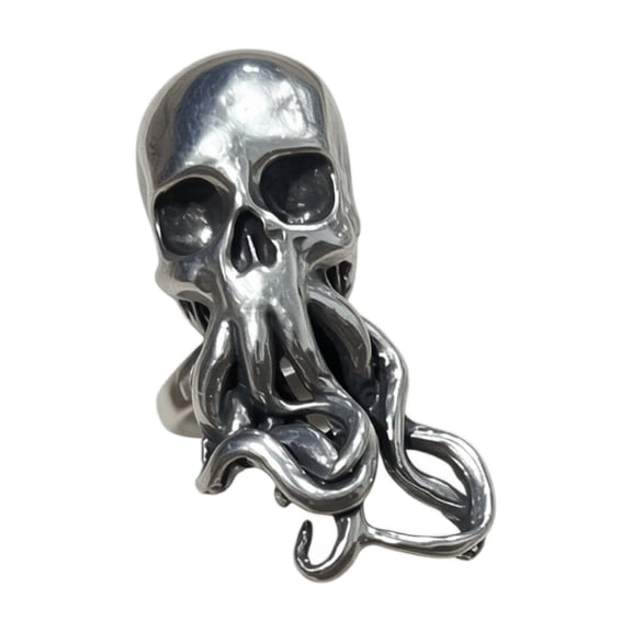 Halloween Skull Tabletop Decor, Silver Cast Iron, 1 Piece Halloween Themed Decoration, Spooky Gothic Accent for Indoor Party Haunted House Home Desk Shelf Display