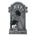 thumbnail image 1 of Halloween Skull and Tombstone Figurine, Spooky Resin Decoration for Haunted House Tabletop Display, Creepy Holiday Decor and Party Ornament for Halloween Enthusiasts, 1 of 6