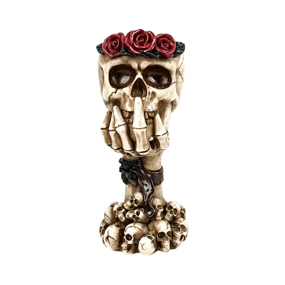 Halloween Skull Vase Resin Skeleton Hand Flower Vase, Gothic Skull Planter for Halloween Decor, Spooky Tabletop Centerpiece for Home, Office, Party Decorations