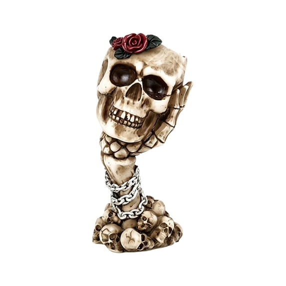 Halloween Skull Vase Resin Skeleton Hand Flower Vase, Gothic Skull Planter for Halloween Decor, Spooky Tabletop Centerpiece for Home, Office, Party Decorations