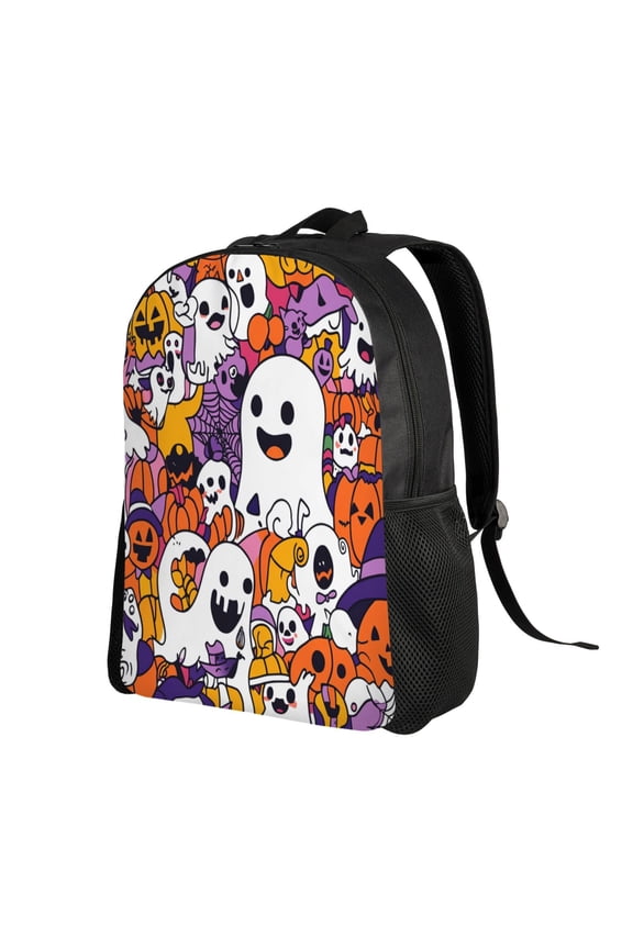 Halloween Skull Witch Backpack Double Shoulder Backpack Durable, Spacious, Ergonomic Design for Travel, Work & Outdoor Use
