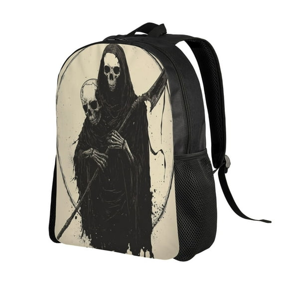 Halloween Skull Witch Backpack Double Shoulder Backpack Durable, Spacious, Ergonomic Design for Travel, Work & Outdoor Use