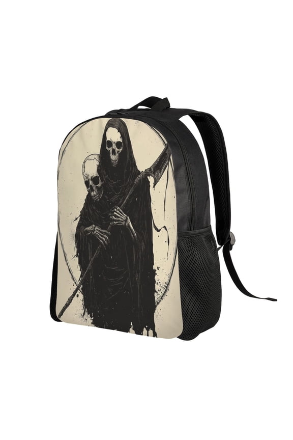 Halloween Skull Witch Backpack Double Shoulder Backpack Durable, Spacious, Ergonomic Design for Travel, Work & Outdoor Use